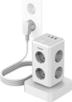 Tessan TS-306TS-C 2xUSB-A / USB-C Hálózati elosztó 6 aljzatos 2m - Fehér