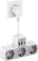 Tessan TS-323X-C 2xUSB-A / USB-C Hálózati elosztó 3 aljzatos 0.15m - Fehér