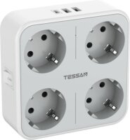 Tessan TS-302-DE-C 2xUSB-A / USB-C Hálózati elosztó 4 aljzatos - Fehér