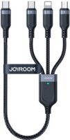 Joyroom S-A18 USB-C apa - USB-C / Lightning / microUSB apa Adat- és töltőkábel 0.3m - Fekete