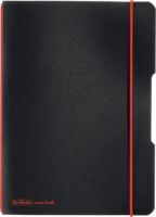 Herlitz 11361557 40 lapos A5 Négyzetrácsos Jegyzetfüzet - Fekete