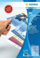 Herma 7695 235 x 312 mm lefűzhető 90 mikron víztiszta felületű fényképtartó genotherm (10 db / csomag)10x15 cm