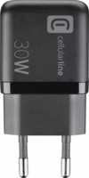 Cellularline Multipower Micro GaN USB-C + USB-A Hálózati töltő 30W - Fekete