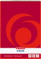 Herlitz 110536 50 lapos A5 Négyzetrácsos Spirál jegyzetfüzet - Piros