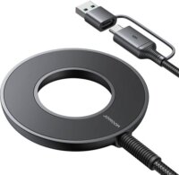 Joyroom JR-WQM03 USB-C apa - Qi Mágneses Töltőkábel 1.2m - Fekete