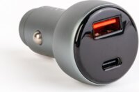 Mnc 55025B USB-C / USB-A Autós Szivargyújtó Gyorsöltő Adapter 30W - Fekete