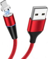 HCT C-3A USB-A apa - Lightning apa Mágneses Adat- és töltőkábel 1m - Piros