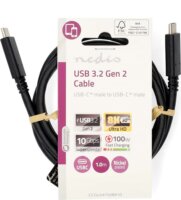 Nedis CCGL64750BK10 USB-C apa - USB-C apa Adat- és töltőkábel 1m - Fekete