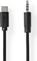 Nedis CCGL65950BK10 USB-C apa - 3,5 mm jack apa Audio Kábel 1m - Fekete