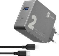 Cellularline Multipower 1xUSB-C + 1xUSB-A Hálózati töltő 48W - Fekete