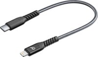 Cellularline Extreme USB-C apa - Lightning apa Kábel 15cm - Fekete
