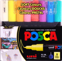 Uni Posca PC-1MC Pasztel 0.7mm Dekormarker készlet - Vegyes színek (8 db / csomag)