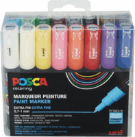 Uni Posca PC-1MC Pasztel 0.7mm Dekormarker készlet - Vegyes színek (16 db / csomag)