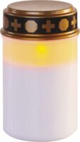 Emos DCCV21 Vintage Elemes LED Kültéri/ Beltéri Időzítős Temetői mécses 7 × 12,5cm - Fehér