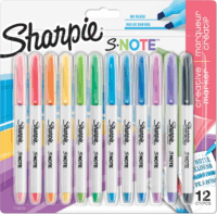 Sharpie 2138233 S-Note Dekormarker készlet - Vegyes színek (12 db / csomag)