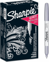 Sharpie 1891063 1.4mm Metallic Dekormarker készlet - Ezüst (12 db / csomag)