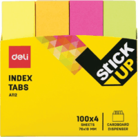 Deli Stick Up 76x19 mm papír jelölőcímke (4x100 lap) - Neon színek