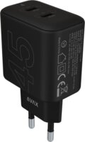 AVAX CH602B 2xUSB-C hálózati töltő Hálózati Gyorstöltő Adapter 45W - Fekete