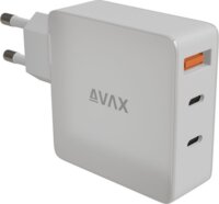 AVAX CH921W USB-A / 2xUSB-C hálózati töltő Hálózati Gyorstöltő Adapter 140W - Fehér