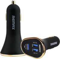 Remax RCC 302 3xUSB-A Autós gyorstöltő 75W - Fekete