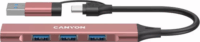 Canyon DS-02 USB-A/USB-C 4-port HUB - Rózsaszín