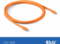 Club 3D Lifestyle USB-C apa - USB-C apa 4.0 Adat és töltő kábel 2m - Narancssárga