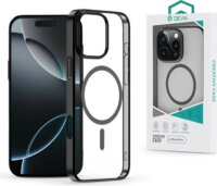 Devia ST116283 Glimmer Apple iPhone 16 Pro Mágneses Hátlapvédő Telefontok - Fekete / Átlátszó