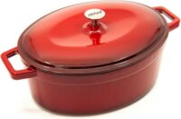 Noral 66667010 Öntöttvas kacsasütő fedővel zománcozott 30 cm - Piros