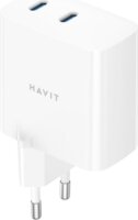 Havit UC45 2x USB-C Hálózati Gyorstöltő Adapter 45W - Fehér