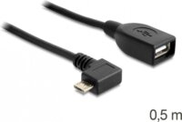 Delock Cable USB micro-B male > USB 2.0-A female OTG 50 cm angled