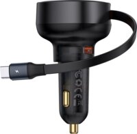 Baseus Enjoyment Pro USB-A / USB-C kábel Szivargyújtós Gyorstöltő 60W - Fekete