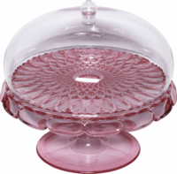 Guzzini Vanity Átlátszó talpas süteményestál 30cm - Rózsaszín