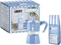 Bialetti 479601 Moka Express személyes Kotyogós kávéfőző + Perfetto Moka Mandulás őrölt kávé 250g - Kék