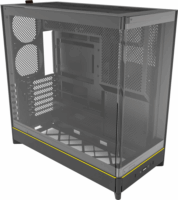 Montech HS02 ARGB Midi Torony Számítógépház + 4db 120mm ventilátor - Fekete
