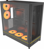 Montech HS01 PRO ARGB Midi Torony Számítógépház + 2db 120mm ventilátor - Fekete