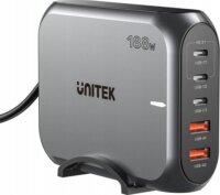 Unitek P1234AGY01-EU 3x USB-C / 2x USB-A Hálózati Gyorstöltő Adapter 188W - Szürke