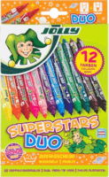 Jolly Superstars Duo kétvégű Filctoll készlet - Vegyes színek (12 db / csomag)