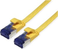 Value FTP Cat6a RJ45 Lapos Patch kábel 0.5m - Sárga