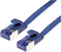 Value FTP Cat6a RJ45 Lapos Patch kábel 0.5m - Kék