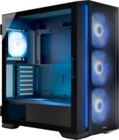 Modecom Horizon Flow ARGB Midi Torony Számítógépház + 3db 140mm / 1db 120mm ventilátor - Fekete