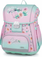 Oxybag Premium Cool Flowers iskolatáska - Rózsaszín/Zöld
