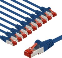 Goobay 66629 S/FTP Cat6 RJ45 Patch kábel 2m - Kék (10db/csomag)