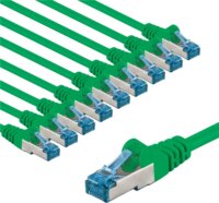 Goobay 69373 S/FTP Cat6a RJ45 Patch kábel 1m - Zöld (10db/csomag)