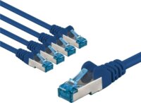 Goobay 67532 S/FTP Cat6a RJ45 Patch kábel 5m - Kék (5db/csomag)