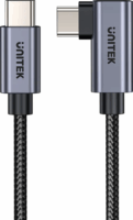 Unitek C14123BK-5M USB-C apa - USB-C 90° apa 2.0 Adat és töltő kábel 5m - Szürke