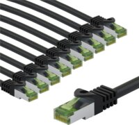 Goobay 69767 S/FTP Cat8.1 RJ45 Patch kábel 5m - Fekete (10db/csomag)
