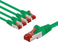 Goobay 66658 S/FTP Cat6 RJ45 Patch kábel 1m - Zöld (5db/csomag)
