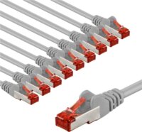 Goobay 66655 S/FTP Cat6 RJ45 Patch kábel 2m - Szürke (10db/csomag)