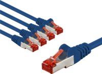 Goobay 66607 S/FTP Cat6 RJ45 Patch kábel 2m - Kék (5db/csomag)