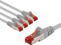 Goobay 66651 S/FTP Cat6 RJ45 Patch kábel 2m - Szürke (5db/csomag)